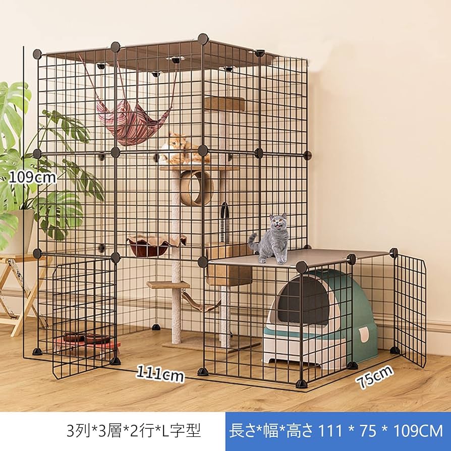 Amazon.co.jp: 猫ケージ キャットケージ 猫ケージ 超大型 猫